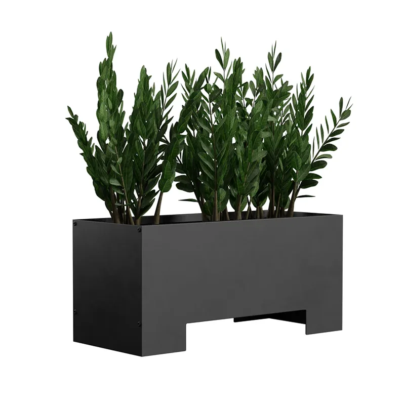 اٹھائے ہوئے اڈے کے ساتھ آئتاکار بیرونی پلانٹر